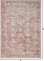 Kuden 3x5 Small Rug, Machine Washable, Non-Slip Backing, Vintage Style, Soft, Low Pile, Area Rugs for Entryway Kitchen Indoor Entrance