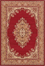 Unique Loom Reza Collection Traditional Persian Style Area Rug, 6 x 9 ft, Burgundy/Ivory