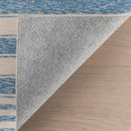 Dash & Albert Vion Blue Machine Washable Rug, 5 X 8 Feet, Blue/Grey Stripe Pattern