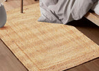 KEMA Handwoven Rectangular Jute Braided Rug 2'x3 ft' – Natural Reversible Farmhouse Boho Rug for Entryway, Kitchen, Living Room & Indoor Outdoor Use