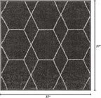 Unique Loom Trellis Frieze Collection Area Rug - Geometric (3' Square, Dark Gray/ Ivory)