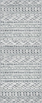 KUTA Boho Hallways Runner Rugs 2x12, Moroccan Washable Kitchen Rug Non-Slip Vintage Grey 12ft Ultra Soft Distressed Geometric Floor Carpet Runners for Bedroom Laundry Living Room