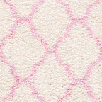 SAFAVIEH Dallas Shag Collection Area Rug - 6' x 9', Ivory & Light Pink, Trellis Design, Non-Shedding & Easy Care, 1.5-inch Thick Ideal for High Traffic Areas in Living Room, Bedroom (SGD257P)