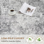 Square Area Rugs : Washable 5x5 Neutral Modern Abstract Carpet for Living Room Bedroom - Soft Floor Mat with Non Slip Backing for Kitchen Nursery Dorms Farmhouse Home Decor - Grey