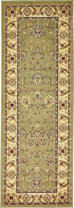 Unique Loom Voyage Collection Traditional Oriental Classic Intricate Design Area Rug (2' 2 x 6' 0 Runner, Green/Ivory)