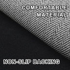 Ultra Thin Door Mat Indoor Entrance 17"x29", Low-Profile Indoor Door Mat, Non Slip Entry Mat Rubber Backing Unique Herringbone Design Inside Doormat Dirt Trapper Entryway Mats, Grey