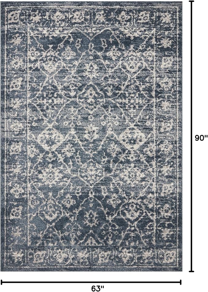 Loloi Magnolia Home by Joanna Gaines Gigi Collection GIG-02 Navy/Stone 5'-3" x 7'-6" Area Rug