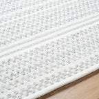 Mark&Day Wool Rugs, 5x8 Precious Solid and Border Cream/Black Area Rug, Cream Black Carpet for Living Room, Bedroom or Kitchen (5' x 7'6")