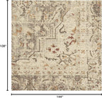 RUGGABLE Washable Vintage Area Rug – Sarrah Hazel 9x12, Stain-Resistant, Non-Slip – Large Machine Washable Rugs for Living Room, Bedroom, Hallway, Entryway & Office–with Cushioned Pad