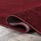 Eyely UES100Q-5OV Supersoft Haze Solid Low-Pile Indoor Area Rug, Coastal, Bohemian, Minimalist, Classic, Casual for Bedroom,Kitchen,Living Room,Non Shedding,Easy-Washing, Red, 5 X 8 Oval