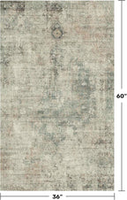 Moss Green Farmhouse 3x5 Large Entryway Rugs Indoor - Non Slip Washable Area Rug for Kitchen, Laundry Room, Low Pile Soft Carpet for Bedroom, Stain Resistant Vintage Indoor Decor