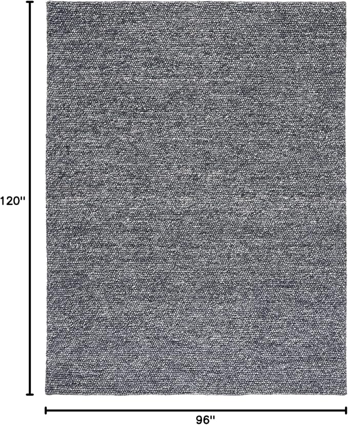 SAFAVIEH Area Rug 8x10 - Natura Collection - Large - Dark Grey, Handmade Wool Blend, Textured Design, Ideal for Living Room, Bedroom, Dining Space (NAT620H)