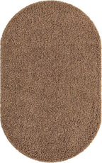 Unique Loom Solid Shag Collection Area Rug (5' 1" x 8' Oval, Sandy Brown)