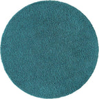 Unique Loom Solid Shag Collection Area Rug (7' 1" Round, Deep Aqua Blue)
