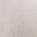Hand-Tufted 100% Wool Pile Area Rug – Geometric Textured Grid Check Pattern – Thick and Durable Floor Carpet for Bedroom, Living Room, Kids Room, and Dining Area (Ivory Blue, 2.6' x 12')