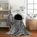 ReaLife Rugs Machine Washable Area Rug - Living Room Bedroom Bathroom Kitchen Entryway Office - Padded Low Pile Stain Resistant Premium - Moroccan Diamond Tribal - Jax - Gray 5' x 7'