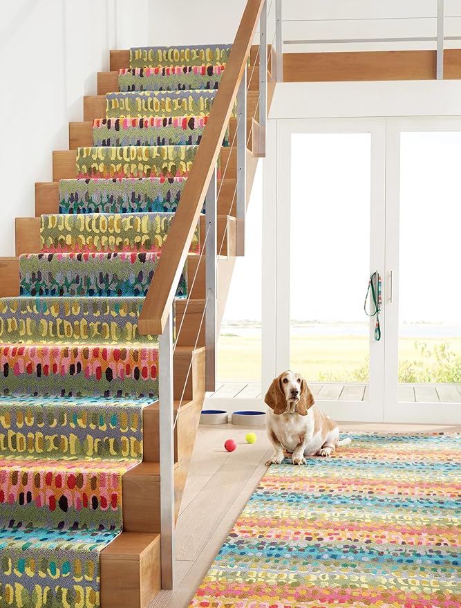 Dash and Albert Paint Chip Wool Area Rug - 3' x 5' Multicolor Graphic Hand Micro Hooked Accent Rug - Durable, High Traffic Areas Hallway, Living Room, Stairs
