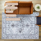 Washable Area Rug. Modern Farmhouse. Vintage. Turkish. Bohemian. Distressed. Oriental. Traditional. Rugs for Living Room. Dining. Bedroom. Office. Entryway. Foyer. (861GG, 5'9 x 8'9)