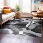 Rugshop Contemporary Abstract Circles Perfect for high Traffic Areas of Your Living Room,Bedroom,Home Office,Kitchen Square Area Rug 6'6" x 6'6" Gray