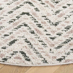 SAFAVIEH Adirondack Collection Round Rug - 6' Round, Ivory & Dark Green, Transitional Design, Stain Resistant, Ideal for High Traffic Areas in Living Room, Bedroom & Dining Room (ADR104X-6R)