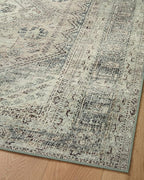 Loloi Magnolia Home by Joanna Gaines Sinclair Collection SIN-04 Natural/Sage 5'-0" x 7'-0", .25" Pile Height, Machine Washable, Area Rug