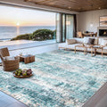 6x9 Area Rugs for Living Room - Washable Rug Modern Abstract Soft Large Neutral Non-Slip Carpet Indoor Floor Thin Carpets for Bedroom Dining Room Farmhouse Nursery Home Office Green