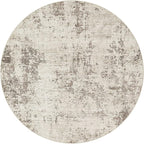4ft Round Area Rug Living Room Rugs - 4x4 Washable Neutral Modern Abstract Soft Thin Rug Indoor Floor No Slip Rug Carpet for Bedroom Under Dining Table Home Office Decor - Dark Brown