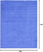 Unique Loom Solid Shag Collection Area Rug (9' x 12' 2" Rectangle, Periwinkle Blue)