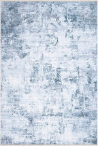 Bloom Rugs Caria Washable Non-Slip 6x9 Rug - Blue/Gray Modern Abstract Area Rug for Living Room, Bedroom, Dining Room, and Kitchen - Exact Size: 6' x 9'