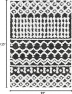 Livabliss Hapsburg Moroccan Shag Area Rug,7'10" x 10'3",Black/White