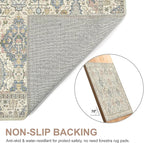 Bavni Area Rug 2X3, Small Aesthetic Entryway Rug, Non Slip Rugs for Front Door, Vintage Indoor Washable Carpet for Kitchen Bathroom, Beige Ivory