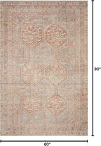 Loloi Chris Loves Julia Jules Collection JUL-04 Tangerine/Mist 5'-0'' x 7'-6'', .13" Pile Height, Area Rug