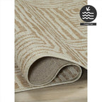 FH Home Flat Woven Outdoor Rug - Waterproof, Easy to Clean, Stain Resistant - Premium Polypropylene Yarn - Modern Geometric - Patio, Deck, Porch, Balcony - Budapest - Beige - 2ft 7in x 4ft 11in