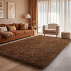 Ophanie Brown Rugs for Bedroom Living Room, Fluffy Fuzzy Furry Carpet, Plush Soft Shaggy Bedside Indoor Floor 4x6 Area Rug for Kids Girls Boys Baby Teen Dorm Nursery Home Decor Aesthetic