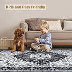 Washable Area Rugs 6x9,Boho Area Rug,Collapsible Area Rug for Bedroom, Entryway, Kitchen, Bathroom