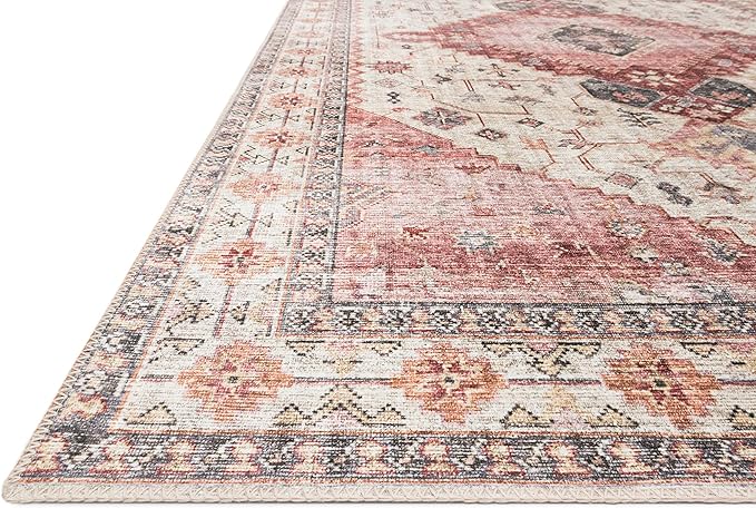 Loloi II Skye Collection SKY-02 Ivory/Berry 2'-3" x 3'-9" Accent Rug