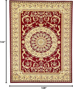 Unique Loom Versailles Collection Traditional Classic Medallion Floral Motif Area Rug (9' 0 x 12' 0 Rectangular, Burgundy/ Ivory)