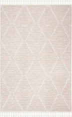 SAFAVIEH Marrakech Collection X-Large Area Rug - 11' x 15', Beige, Moroccan Boho Tribal Tassel Design, Non-Shedding & Easy Care, Ideal for High Traffic Areas in Living Room, Bedroom (MRK517C)
