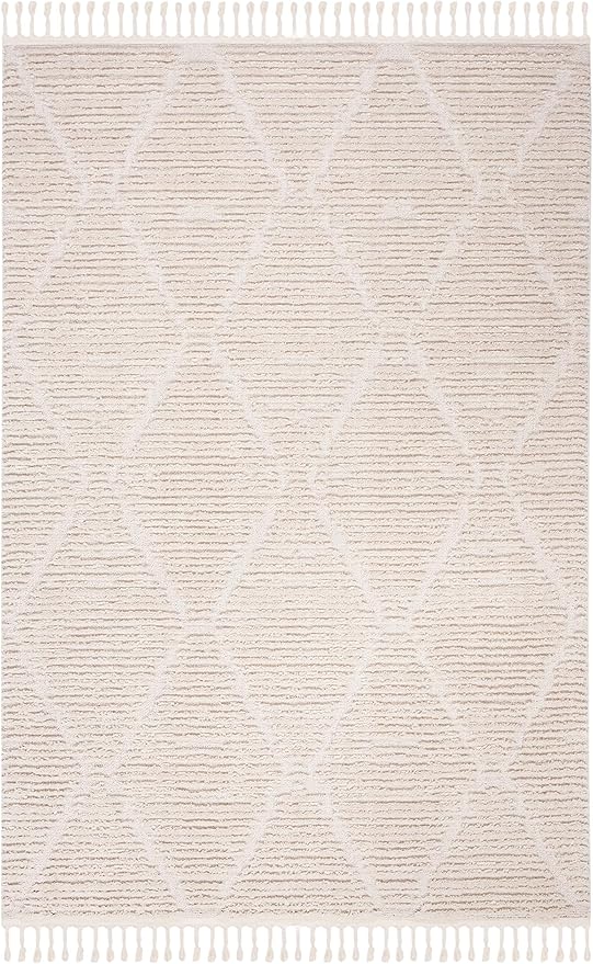 SAFAVIEH Marrakech Collection X-Large Area Rug - 11' x 15', Beige, Moroccan Boho Tribal Tassel Design, Non-Shedding & Easy Care, Ideal for High Traffic Areas in Living Room, Bedroom (MRK517C)