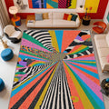 Graffiti Rugs for Bedroom - Colorful Abstract Street Art Area Rug 5x8, Hippie Aesthetic Funky High Traffic Anti Slip Carpets Home Decor #C086