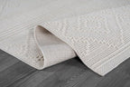 Beverly Rug Micro Loop Large Area Rug White 10x14 Modern Luxury Boho Geometric Durable Indoor Area Rugs for Living Dining Room Office Stain Resistant Non Shedding Casual Indoor Carpet White 10 x 14
