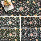 Washable Non-Slip Runner Rugs 2X6, Black Rug Boho Farmhouse Bow Floral Area Rug for Hallway Kitchen Bedroom Beside Laundry Room Bathroom Rug, Low Pile Stain Resistant Soft Floor Carpet