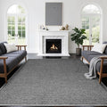 LBRO2M Easy Jute Solid Area Rug 4X6 Washable Rugs for Living Room Bedroom Natural Jute Look Indoor Outdoor Rug Durable, Solid Non Shedding Eco Friendly (4X6 Black Gray)