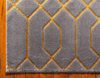 Unique Loom Glam Collection Area Rug - Trellis (10'x 13' Rectangle, Gray Gold/ Gold)
