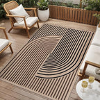 Tangsoo Easy Jute 4x6 Rug for Patio,Non-Slip Dark Brown Indoor Outdoor Carpet,Boho Farmhouse Washable Area Rug Throw Mat for Front Porch Kitchen Bedroom Foyer