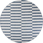 Unique Loom Outdoor Striped Collection Area Rug - Striped (10' Round Blue/Ivory)