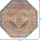 Unique Loom Isabella Collection Area Rug - Rossellini (5' 1" Octagon, Rust Red/ Beige)