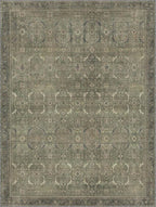 9x12 Area Rug Machine Washable Boho Rug for Living Room,Ultra-Thin Low Pile Carpet,Lightweight Indoor Printed Rug,Non Slip Floral Area Rug for Bedroom, Dining Room, Home Office,Muted Green