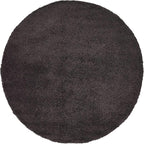 Unique Loom Solo Collection Area Rug - Calabasas (6' 1" Round, Charcoal/ Black)