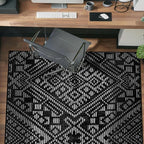 Rugshop Boho Black Tribal Area Rug Modern Indoor Carpet for Living Room, Bedroom, or Entryway – Non-Shedding, Low Pile Geometric Design 4' x 6'